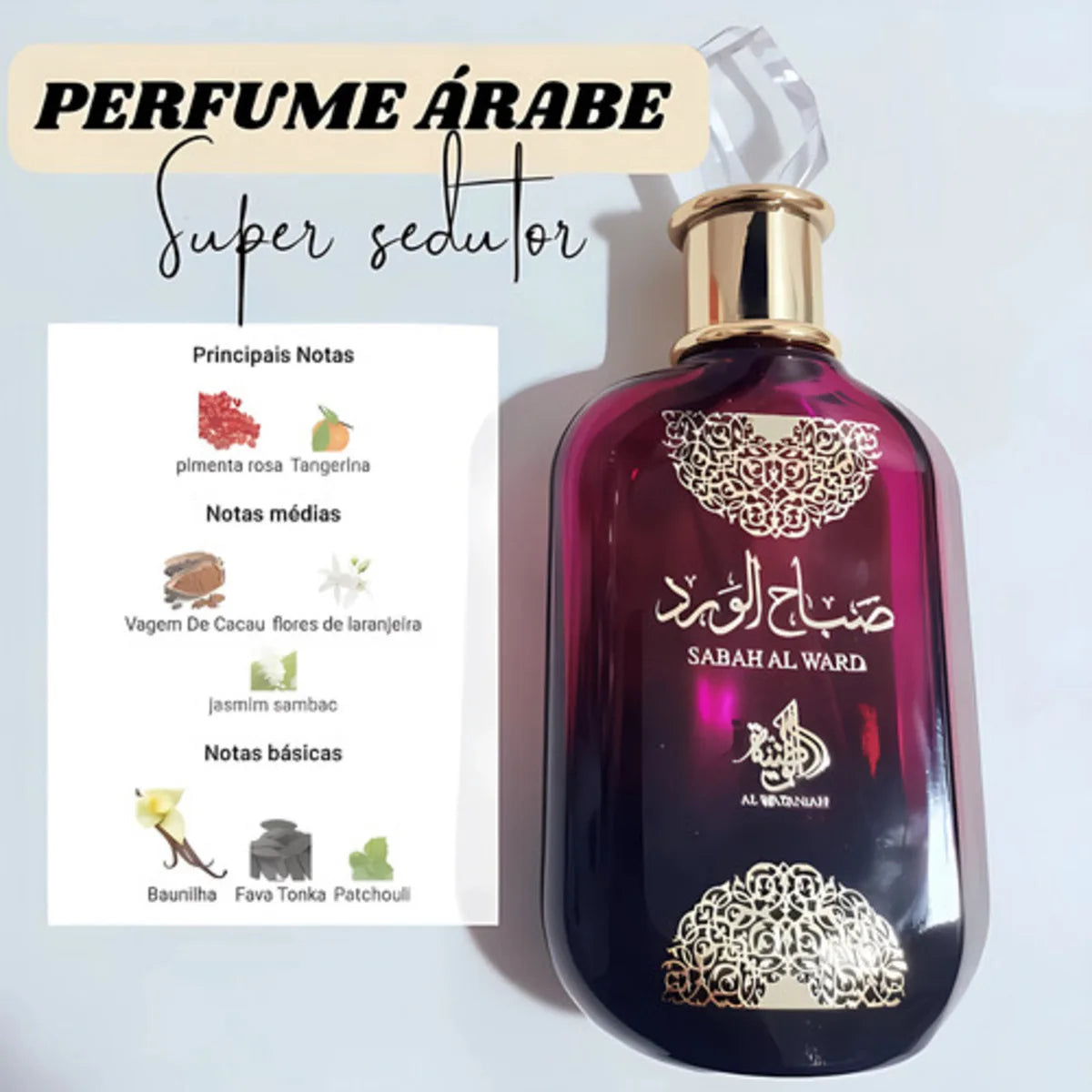 Sabah Al Ward Eau De Parfum Female Oriental Arabic Floral Perfume 100ml