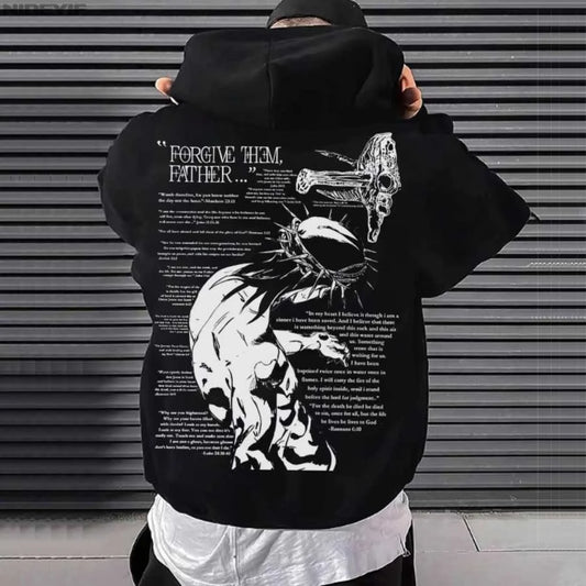 Christian Jesus Merch Forgive Them Father Bible Verse Hoodie Men Women Pullover Hiphop Streetwear Casual Sweatshirt Tops CJ2