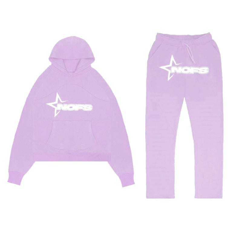 Men's Y2K Tracksuit Set  Hooded Sweatshirt and Pants, Gothic Hip-hop Punk Rock Streetwear.