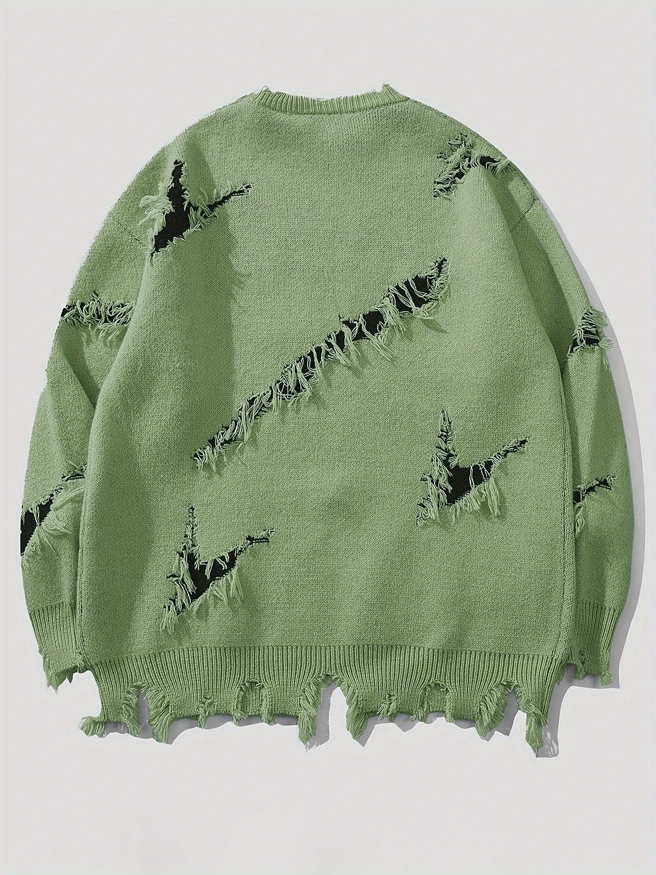 Men'S Oversized Knit Sweater - Loose Fit Drop Shoulder Pullover with Andrii Lettering, Dark Green Streetwear Sweater for Fall/Winter, Non-Bulky Casual Sweater for Everyday & Formal Outfits, Sweater, Fall Winter Apparel, Distr