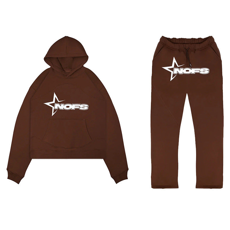 Men's Y2K Tracksuit Set  Hooded Sweatshirt and Pants, Gothic Hip-hop Punk Rock Streetwear.