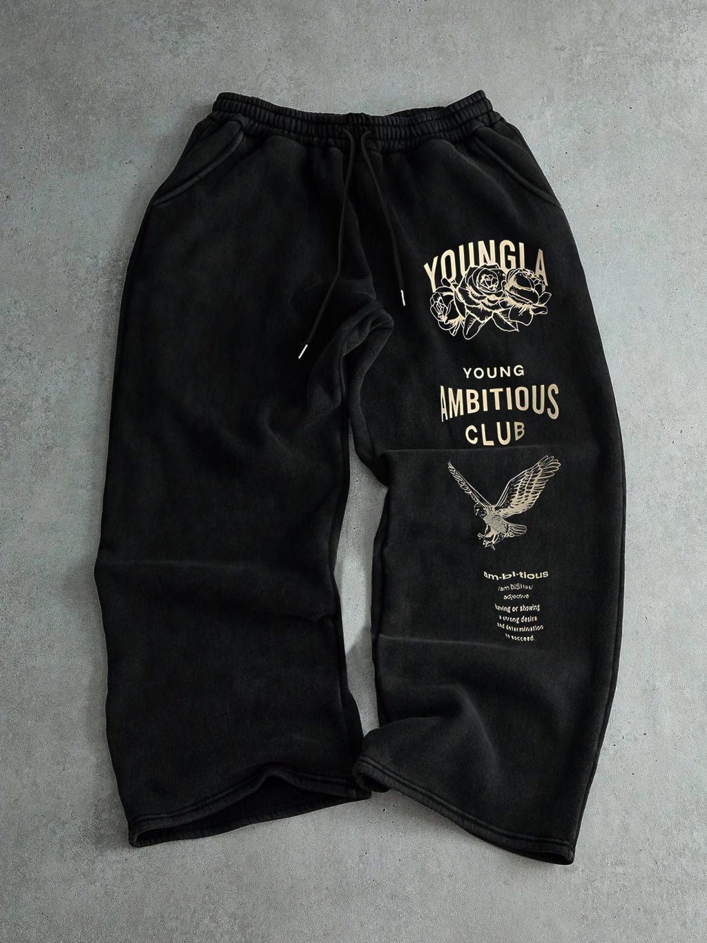 Men's Drawstring Waist Printed Pants