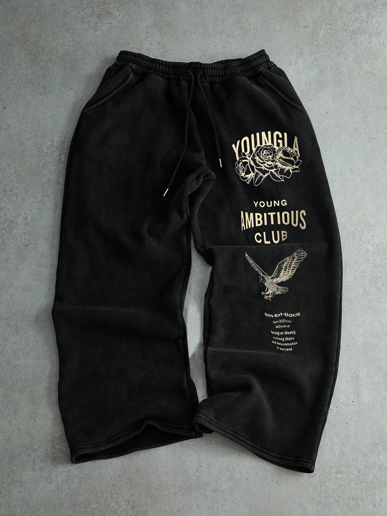 Men's Drawstring Waist Printed Pants