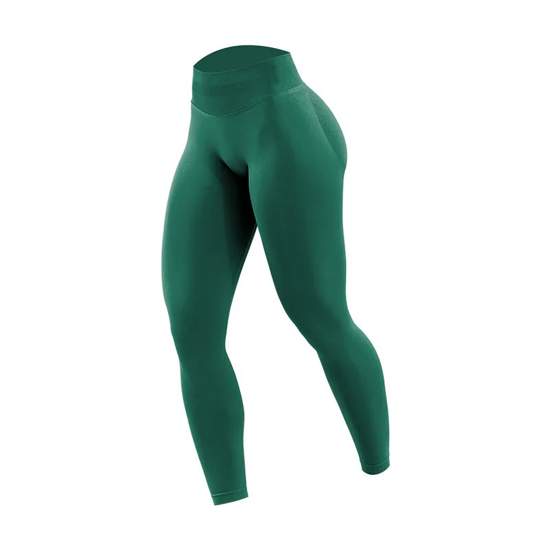 Women Three Waist Gym Yoga Pants High Waist Peach Buttocks Solid Color Tight Fitting Sports Leggings Yoga Exercise Pants