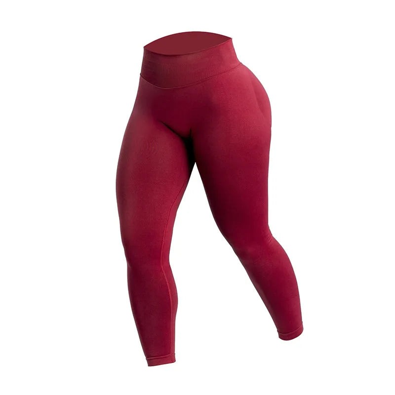 Women Three Waist Gym Yoga Pants High Waist Peach Buttocks Solid Color Tight Fitting Sports Leggings Yoga Exercise Pants