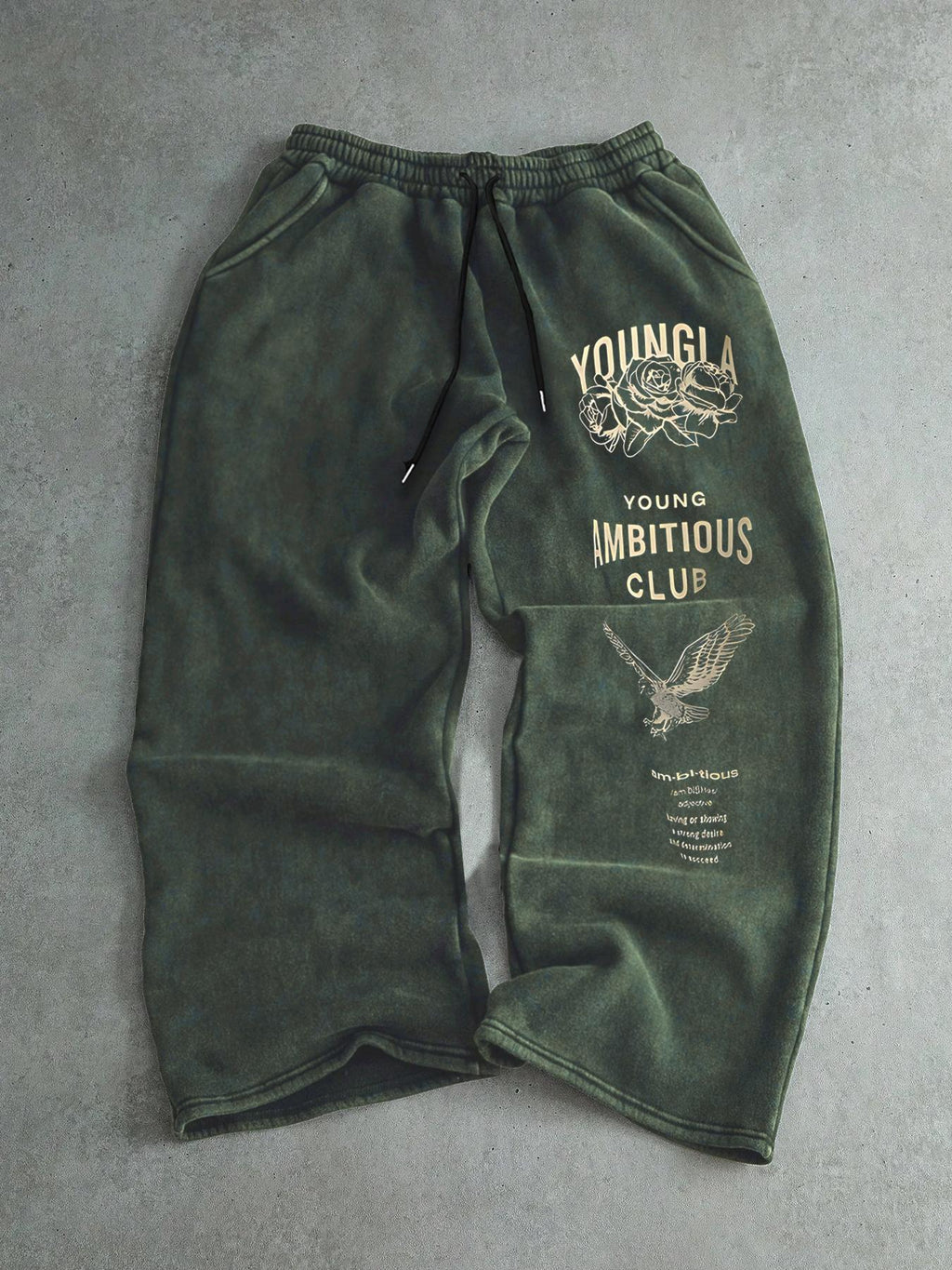 Men's Drawstring Waist Printed Pants