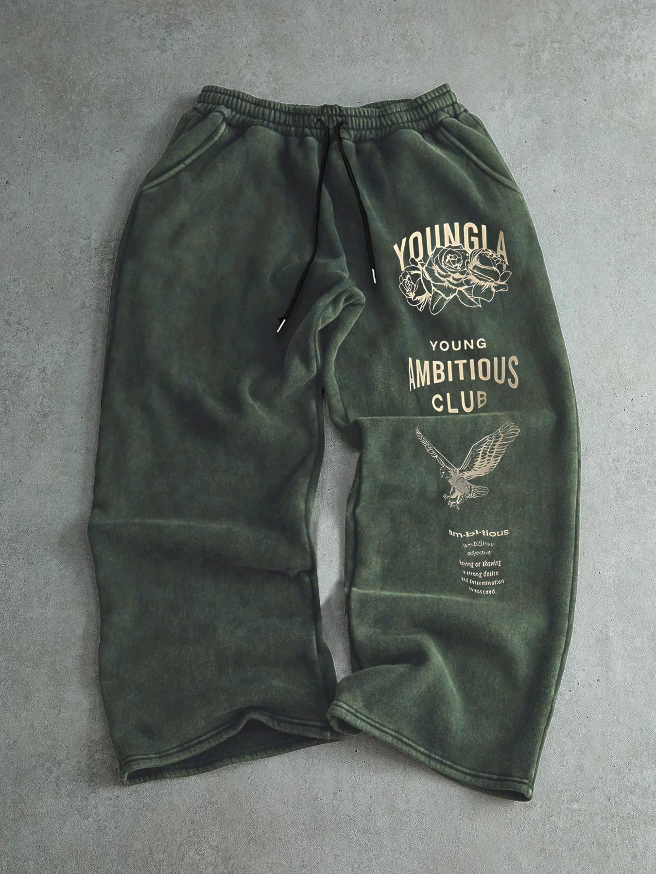 Men's Drawstring Waist Printed Pants
