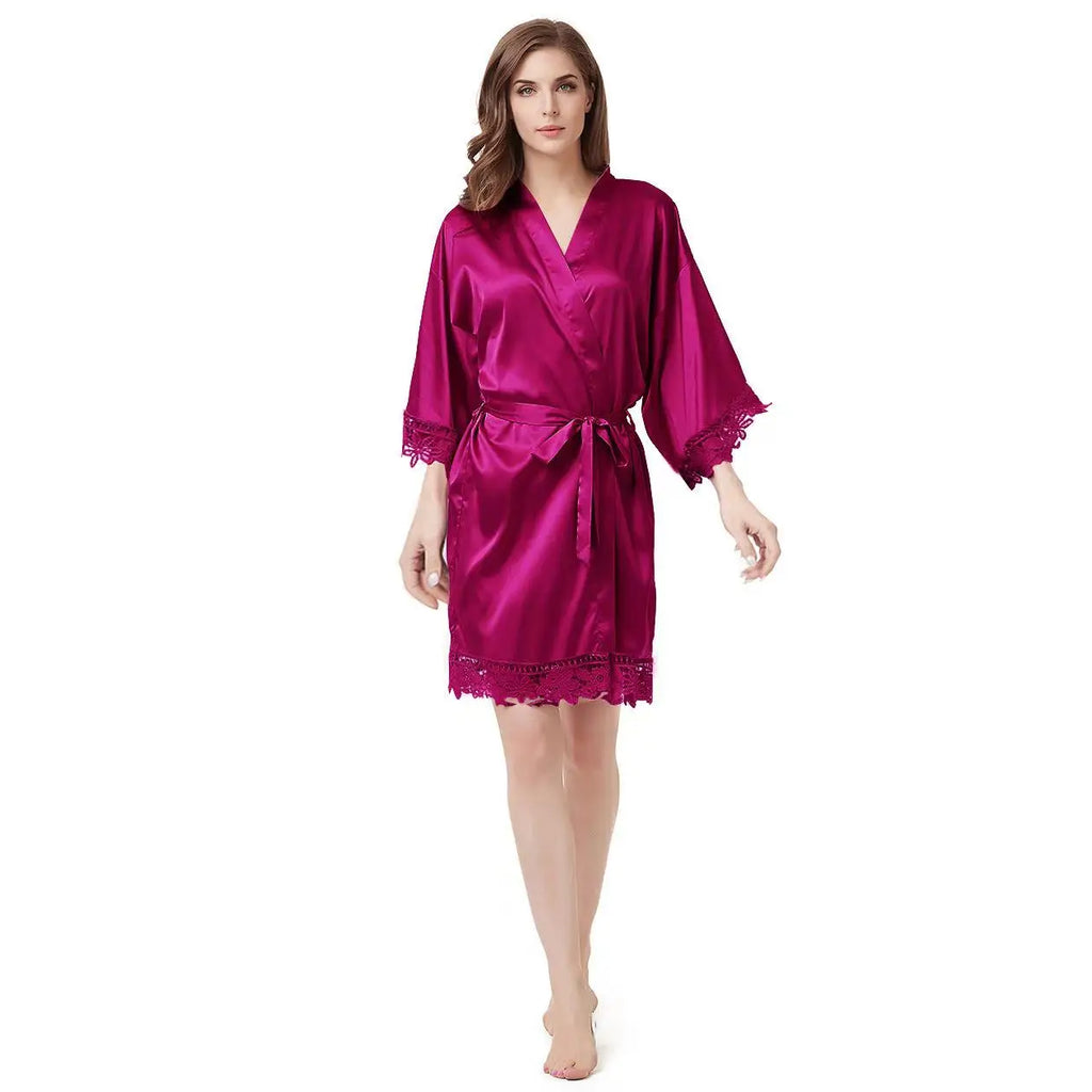 Bridesmaid Robes Bride Gift Bride Robe Bridesmaid Gift Satin Lace Robe Bride Dressing Gown Bridal Party Robes Wedding Robe Perso
