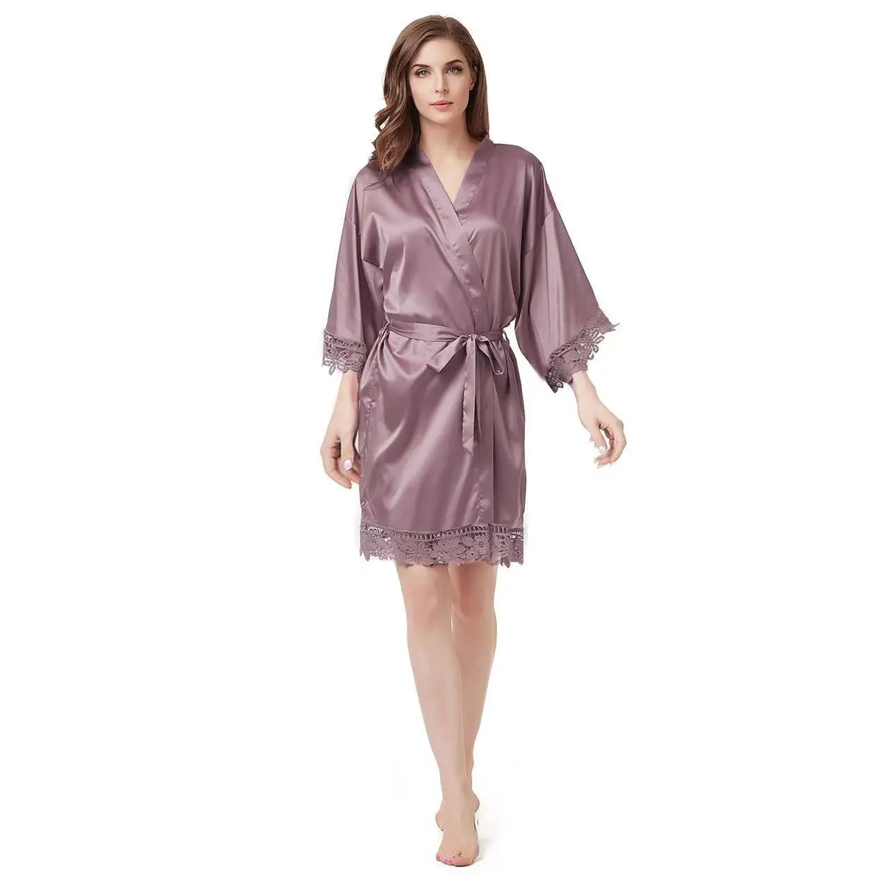 Bridesmaid Robes Bride Gift Bride Robe Bridesmaid Gift Satin Lace Robe Bride Dressing Gown Bridal Party Robes Wedding Robe Perso