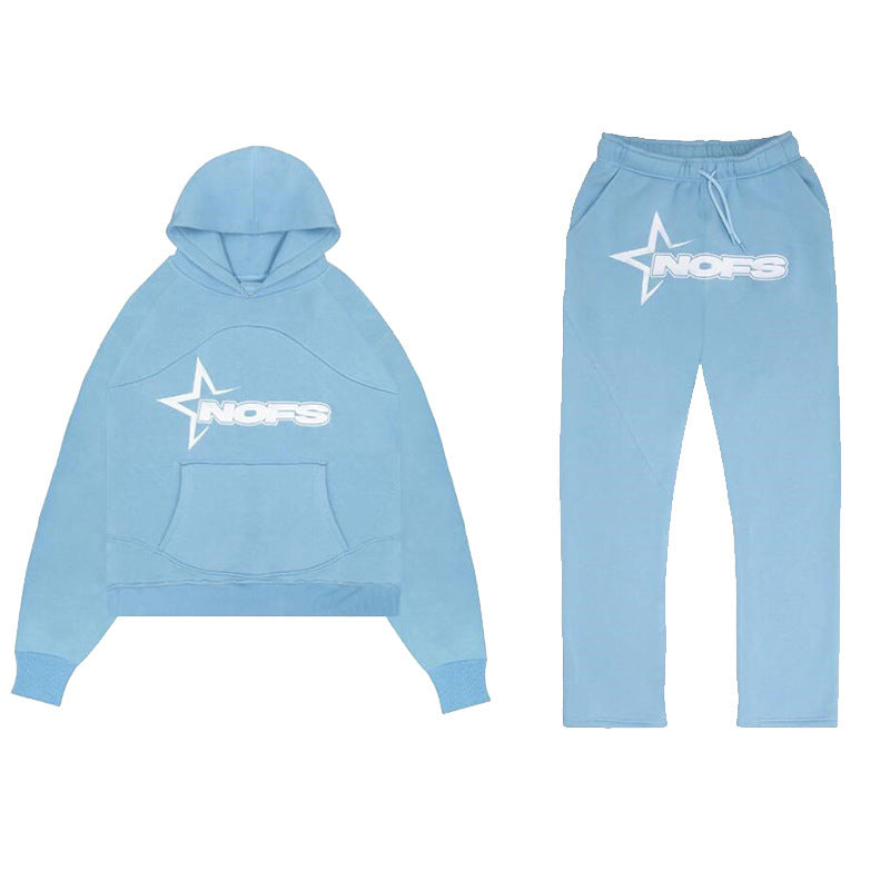Men's Y2K Tracksuit Set  Hooded Sweatshirt and Pants, Gothic Hip-hop Punk Rock Streetwear.