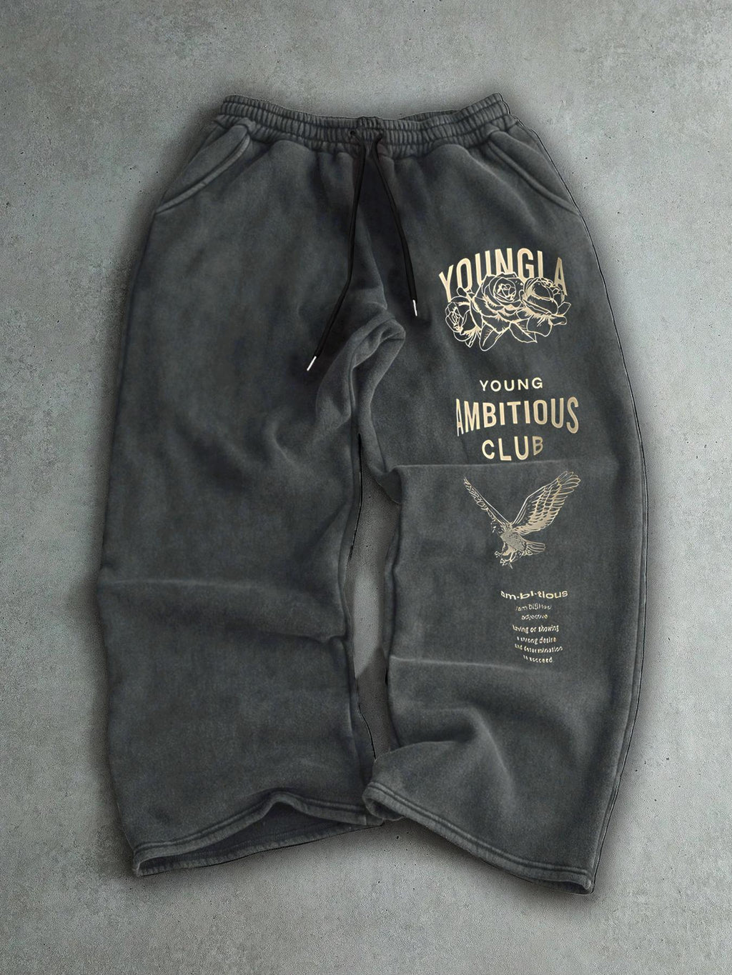 Men's Drawstring Waist Printed Pants