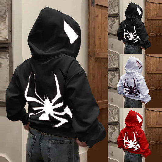 Harajuku Casual Loose Hooded Sweatshirt Y2k Women/Men Spider Print Hoodies Women Hip Hop Zipper Long Sleeve Jacket Coats Autumn