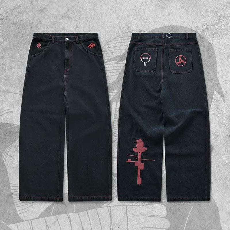Y2K Baggy jeans Anime patterns Harajuku Denim Pants Hip Hop streetwear vintage low rise jeans Casual aesthetic wide leg jeans