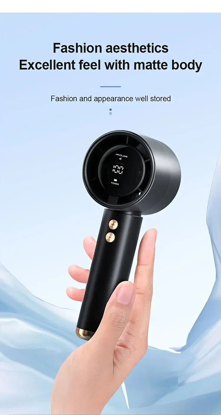 High Speed Portable Turbo Fan Cooler Fan 100-Speed Adjustment High-Speed Fan Handheld Fan Mini Fan 100-Level Adjustment Portable