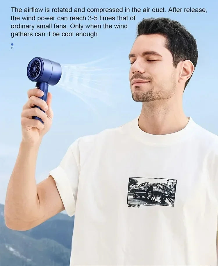 High Speed Portable Turbo Fan Cooler Fan 100-Speed Adjustment High-Speed Fan Handheld Fan Mini Fan 100-Level Adjustment Portable