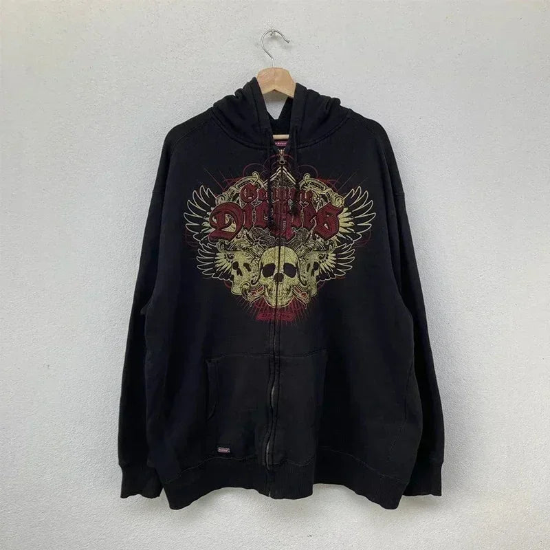 Pure Black Letter Print Hoodie Men Autumn and Winter Long-sleeved Harajuku Style Casual Hip-hop Element Hooded Sweatshirt
