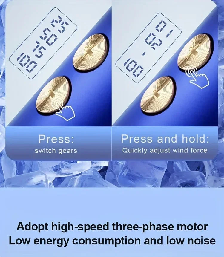 High Speed Portable Turbo Fan Cooler Fan 100-Speed Adjustment High-Speed Fan Handheld Fan Mini Fan 100-Level Adjustment Portable