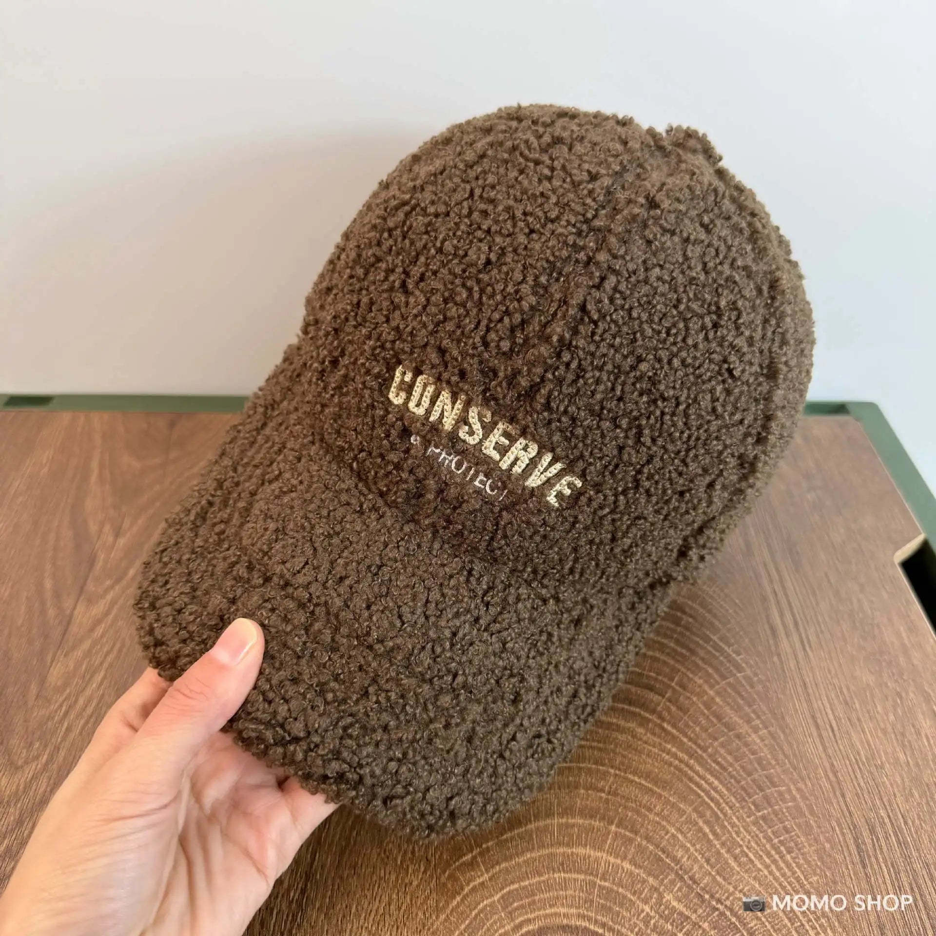 Warmth Embroidered Letter Lamb Fur Baseball Cap Women's Versatile Small Face Duckbill Cap Autumn Winter New Style Fashionable...