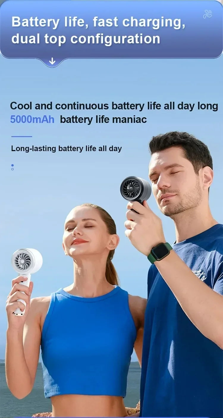 High Speed Portable Turbo Fan Cooler Fan 100-Speed Adjustment High-Speed Fan Handheld Fan Mini Fan 100-Level Adjustment Portable