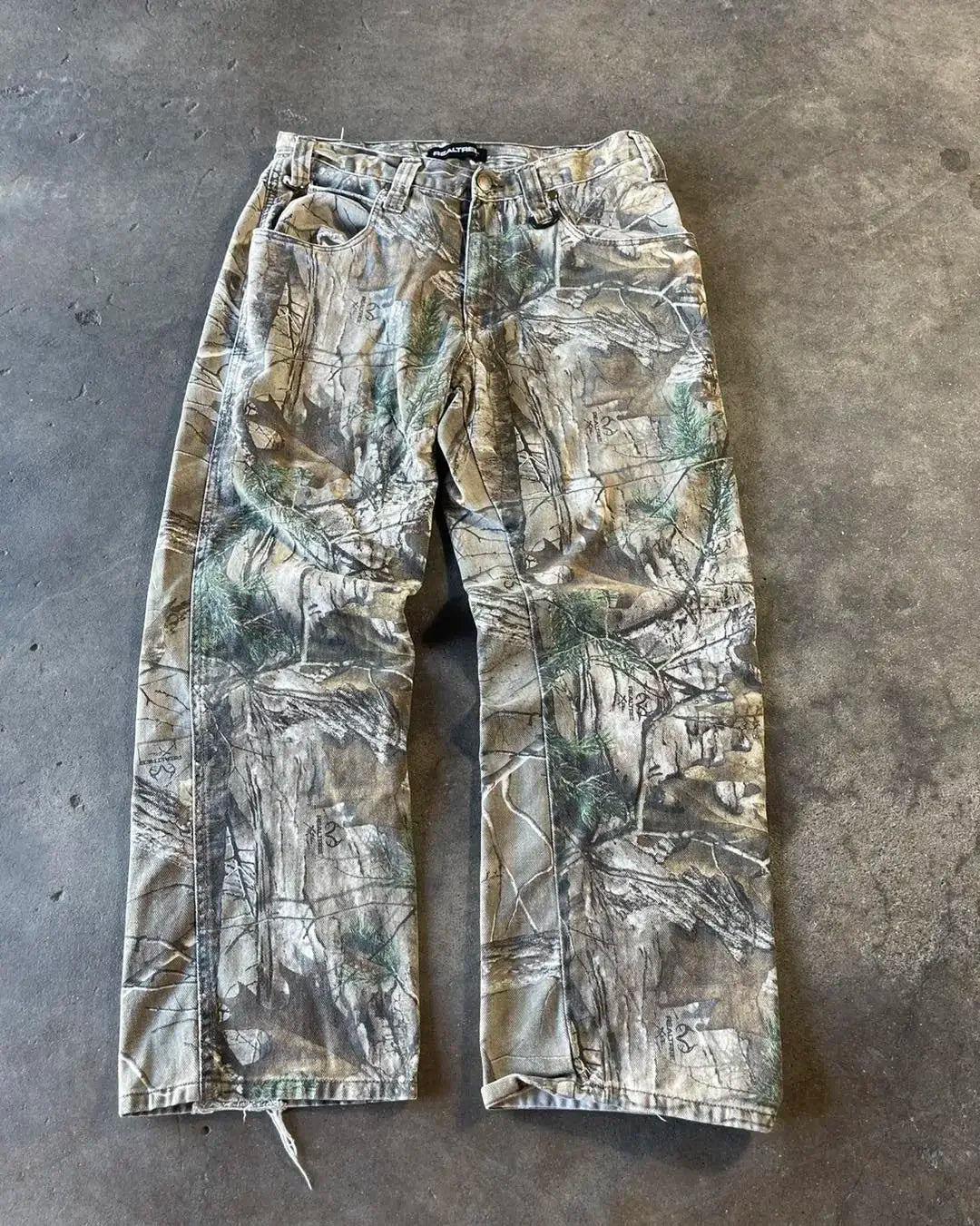 90s Jeans New Harajuku Hip Hop Camouflage Retro Oversize Denim Pants Fashion Men Clothing Straight Leg Wide Leg Jeans Streetwear