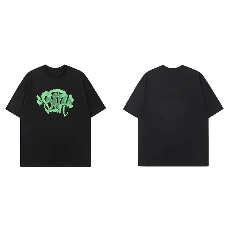 2025 Streetwear Y2K SYNA Fun Halloween World Scream T Shirts Men Women Hip Hop Printed Tees Gothic Short Sleeves O Neck Top