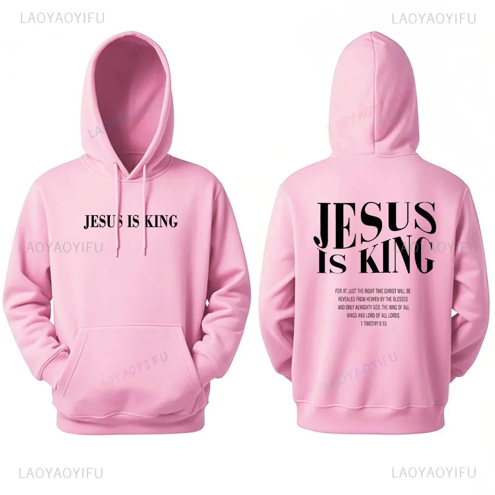 Jesus Is King Sweatshirt Jesus Women Long Seleeve Hoodie Christian Hoody Clothes Christian Streetwear Gospel Jesus Clothes