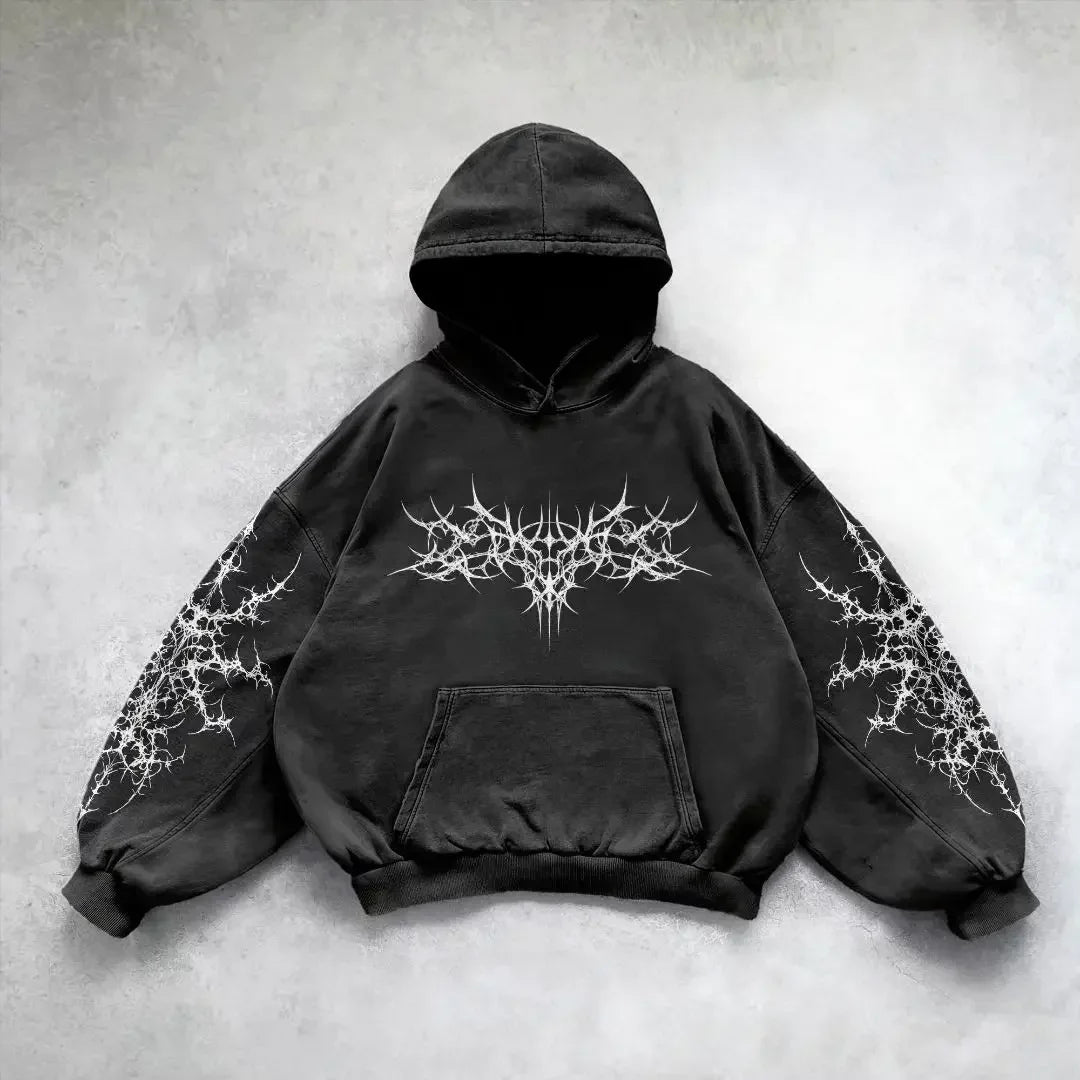 Y2K Unisex Zip Up Vintage Fashion Print Hoodies New Harajuku Hip Hop Long Sleeve Coats Loose Hooded Sweatshirt Men Streetwear