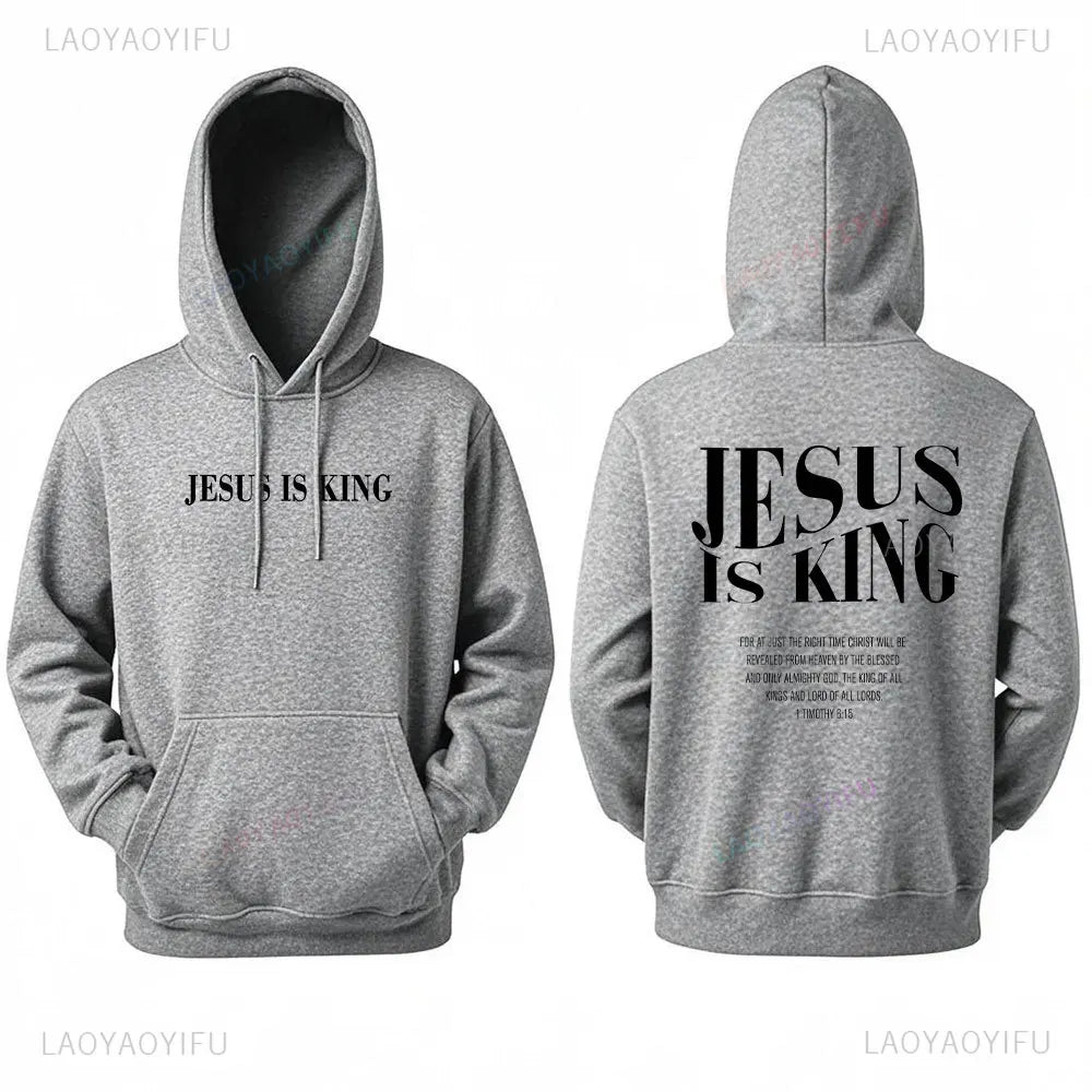 Jesus Is King Sweatshirt Jesus Women Long Seleeve Hoodie Christian Hoody Clothes Christian Streetwear Gospel Jesus Clothes
