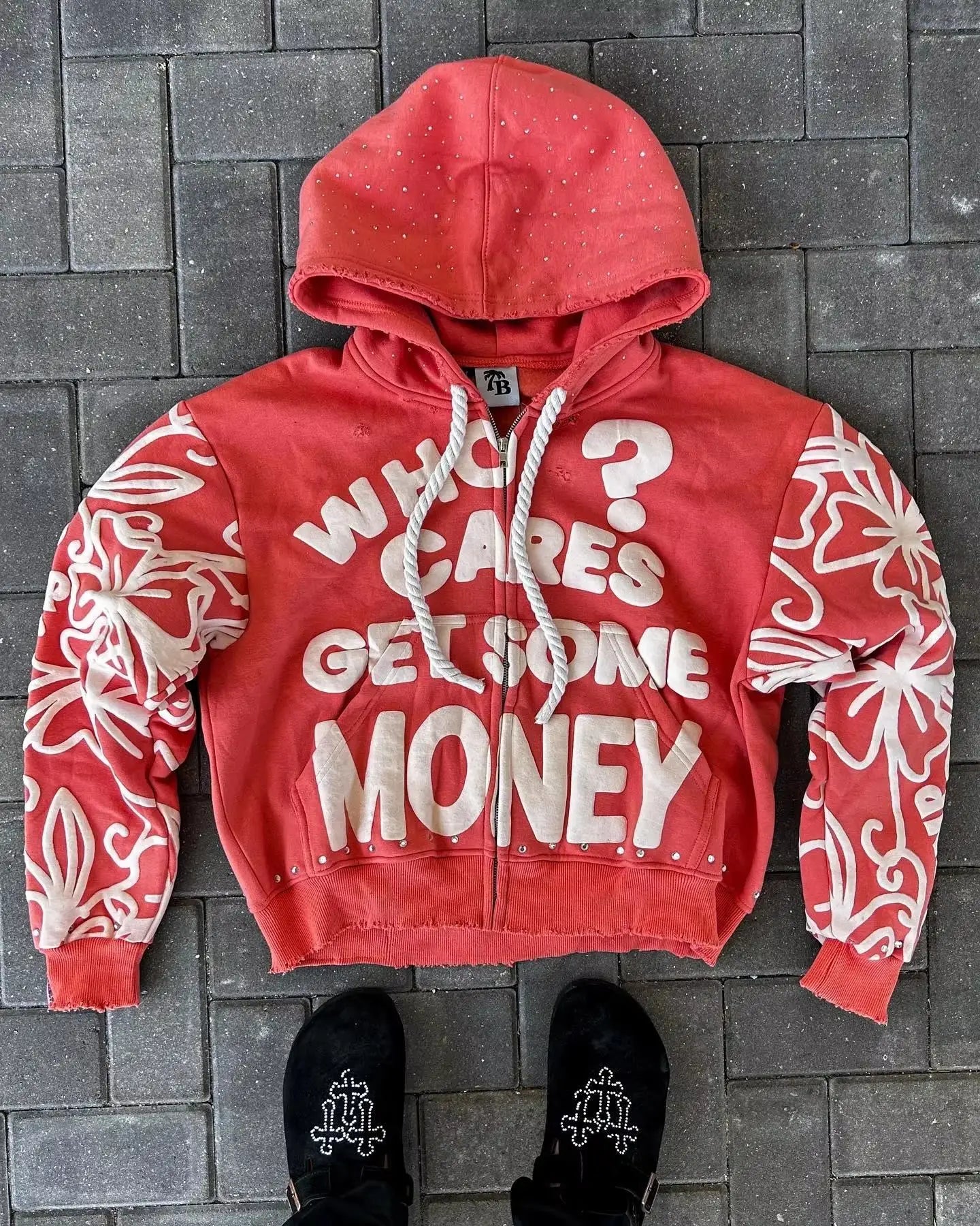 Y2K Unisex Zip Up Vintage Fashion Print Hoodies New Harajuku Hip Hop Long Sleeve Coats Loose Hooded Sweatshirt Men Streetwear