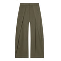 HXAO Women's Pants Baggy Wide Pants For Woman Minimalist Pleated Stripe Casual Pants Women Office Green Oversize Suit Trousers