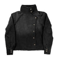 Y2k Fencing Jacket Vintage Wash Gradient Irregular Buttons Unisex Jacket Gothic Harajuku Streetwear Canvas Cotton Casual Jacket