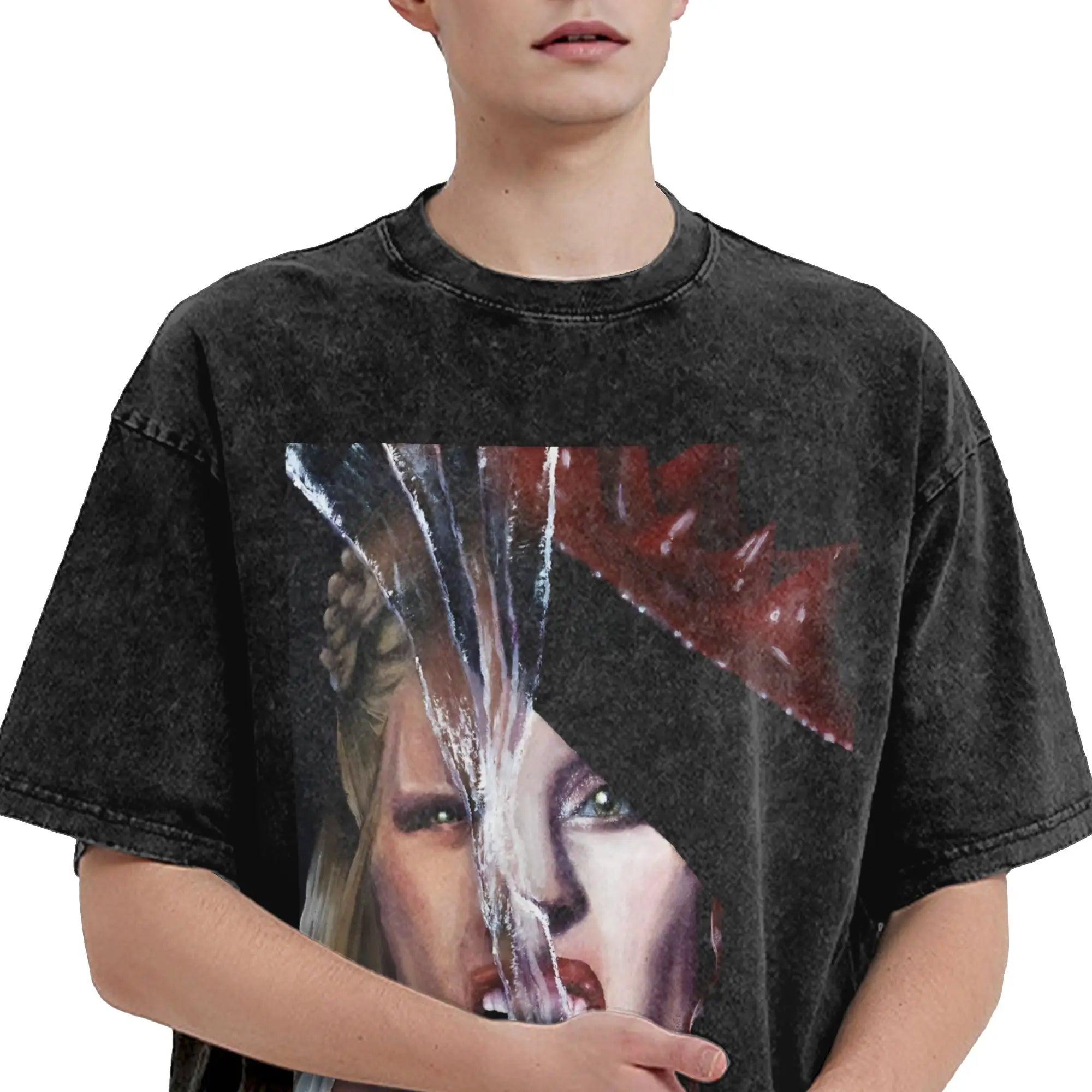 Vintage Ladys Gagas Mayhem T-Shirt Men Crew Neck 100% Cotton Washed T Shirts Album Short Sleeve Tees Birthday Present Clothes