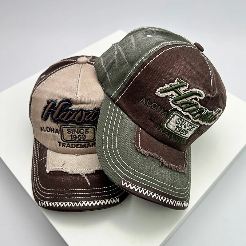 Vintage Washing Men & Women Baseball Hats Cotton Snapback Caps Embroidery New Versatile Fashion Letter Leisure Distress