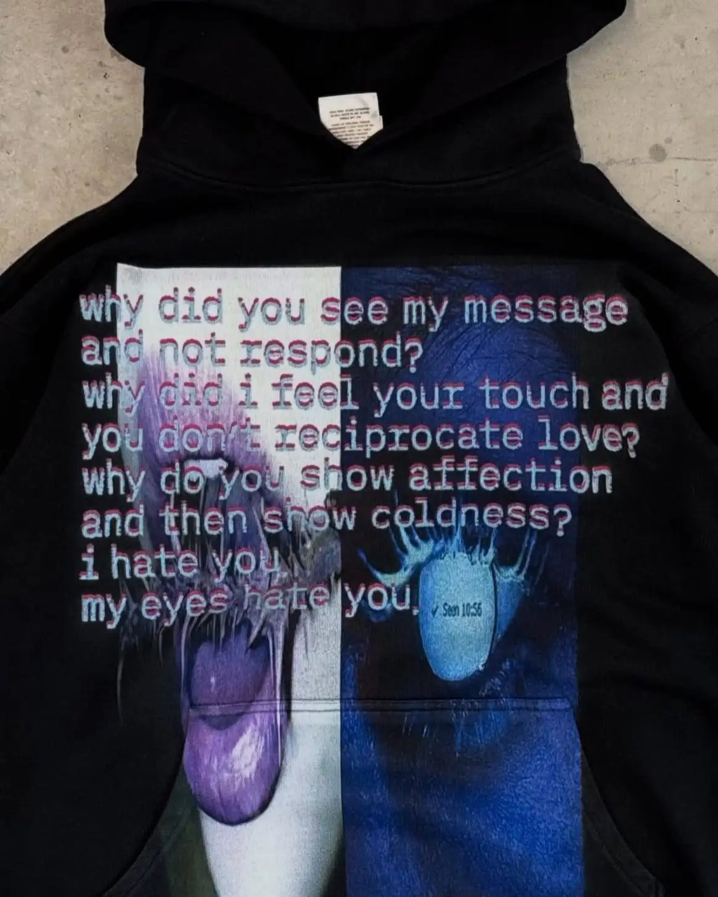 Harajuku Casual Letter Zip Oversized Hoodie Grunge Streetwear Gothic Sweatshirt Hoodies Women Tops Men Clothing Goth Y2k Clothes