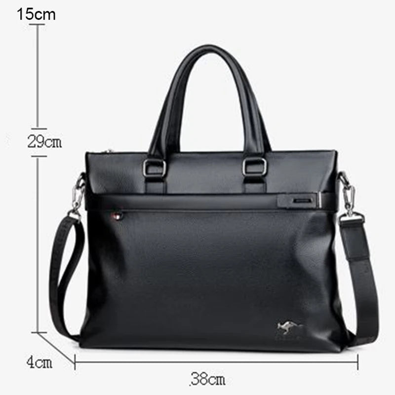 Men's Bag Genuine Leather Men Briefcase for Laptop 14 Messenger Men's Leather Bag Business Portfolio for Document A4