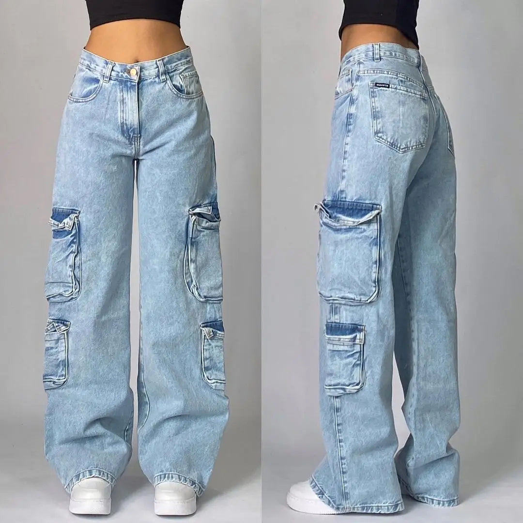 Y2K New Fashion Oversized Skull Print Baggy Jeans Women Streetwear Vintage Gothic Popular Casual High Waist Wide Leg Pants