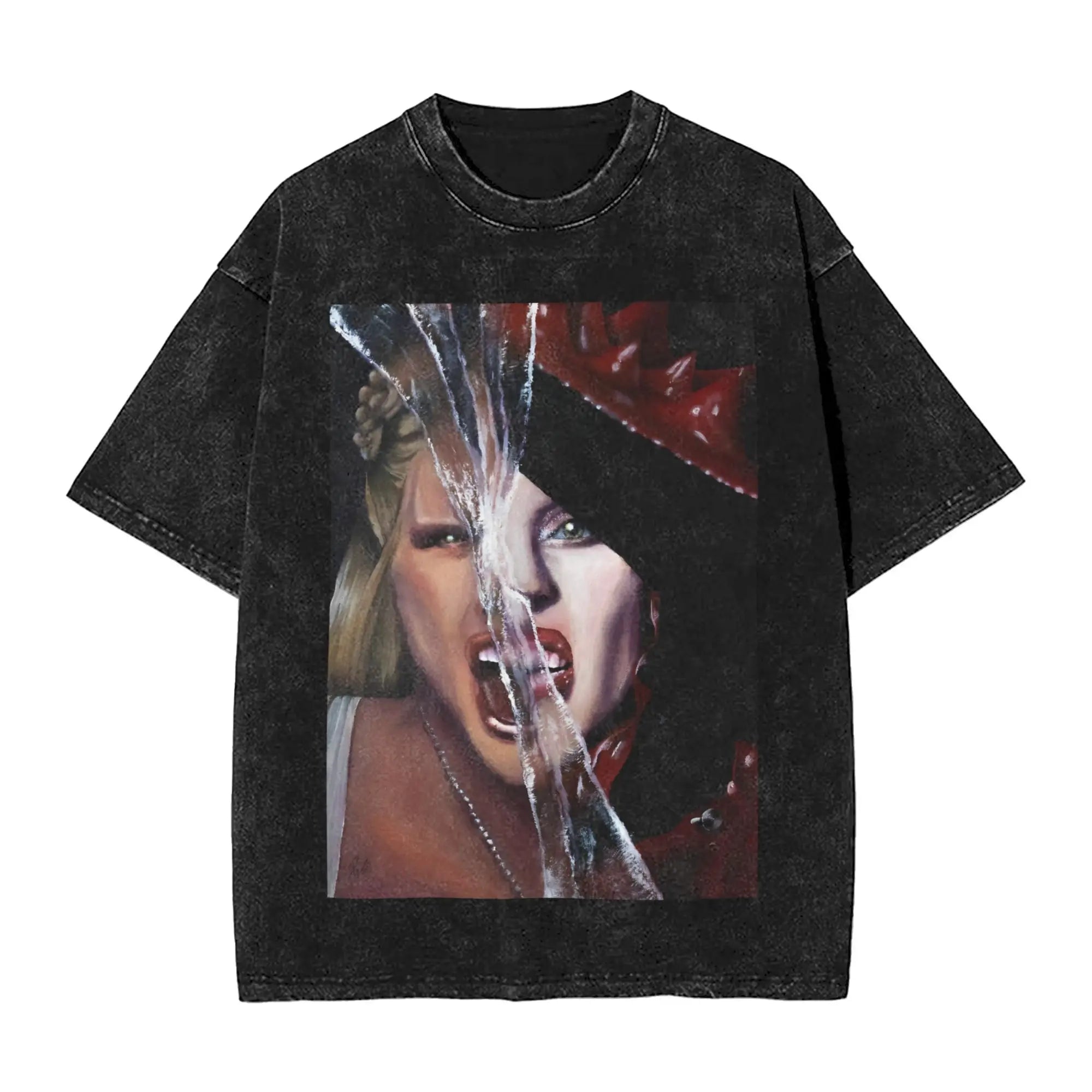 Vintage Ladys Gagas Mayhem T-Shirt Men Crew Neck 100% Cotton Washed T Shirts Album Short Sleeve Tees Birthday Present Clothes