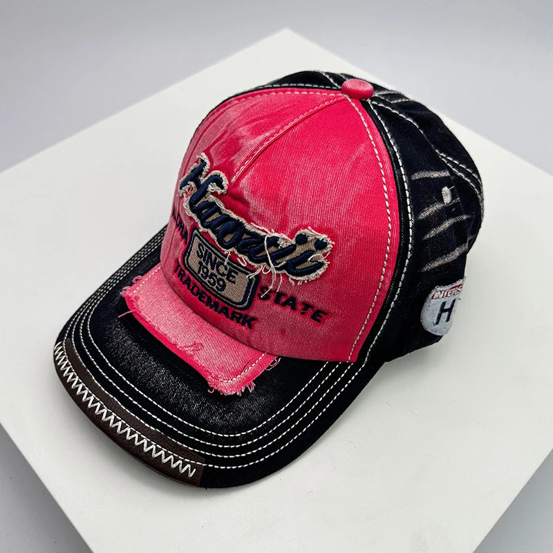 Vintage Washing Men & Women Baseball Hats Cotton Snapback Caps Embroidery New Versatile Fashion Letter Leisure Distress