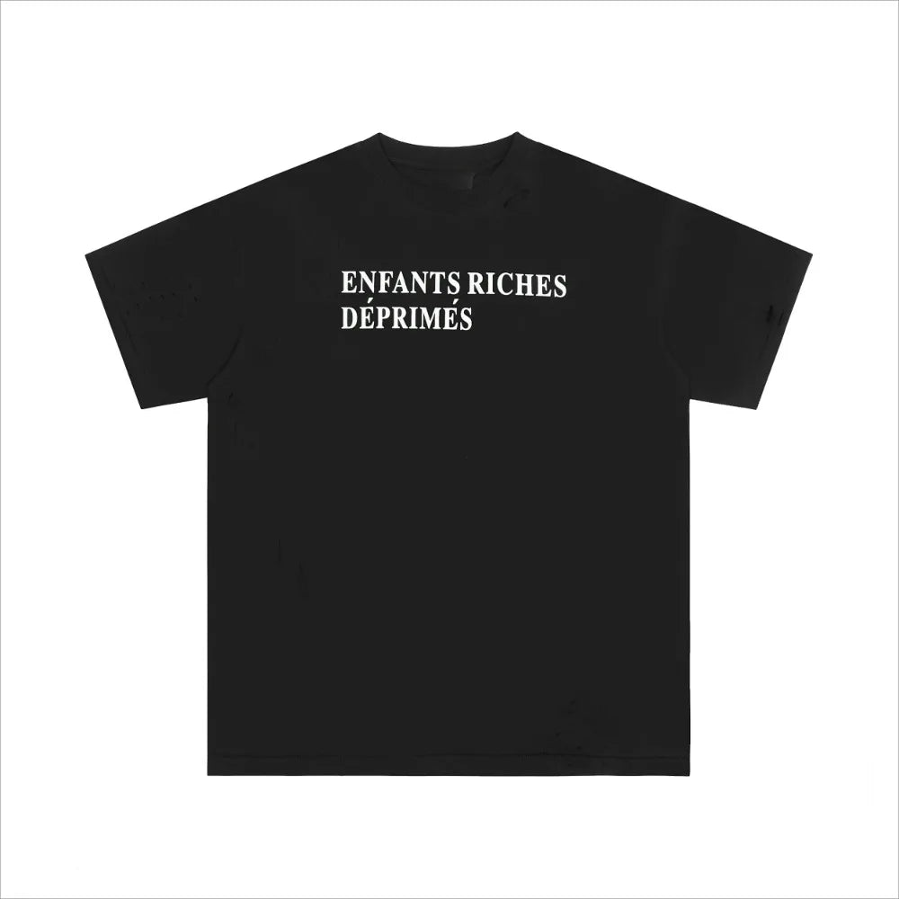 2025 Melancholy Rich Second Generation American Cotton Printed Short Sleeve Men and Women of The Same High Quality