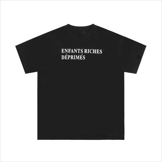 2025 Melancholy Rich Second Generation American Cotton Printed Short Sleeve Men and Women of The Same High Quality