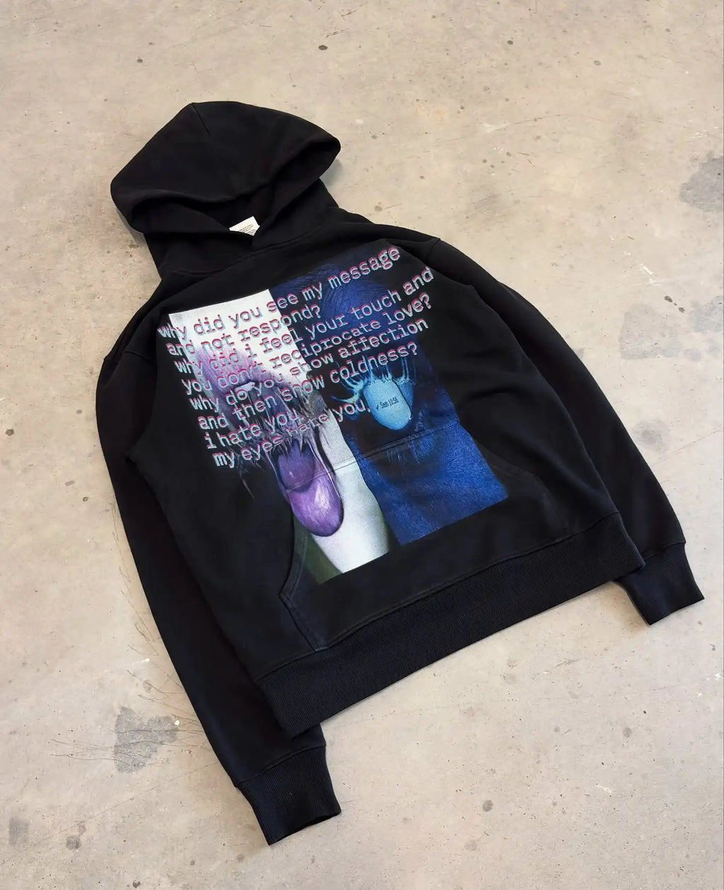Harajuku Casual Letter Zip Oversized Hoodie Grunge Streetwear Gothic Sweatshirt Hoodies Women Tops Men Clothing Goth Y2k Clothes