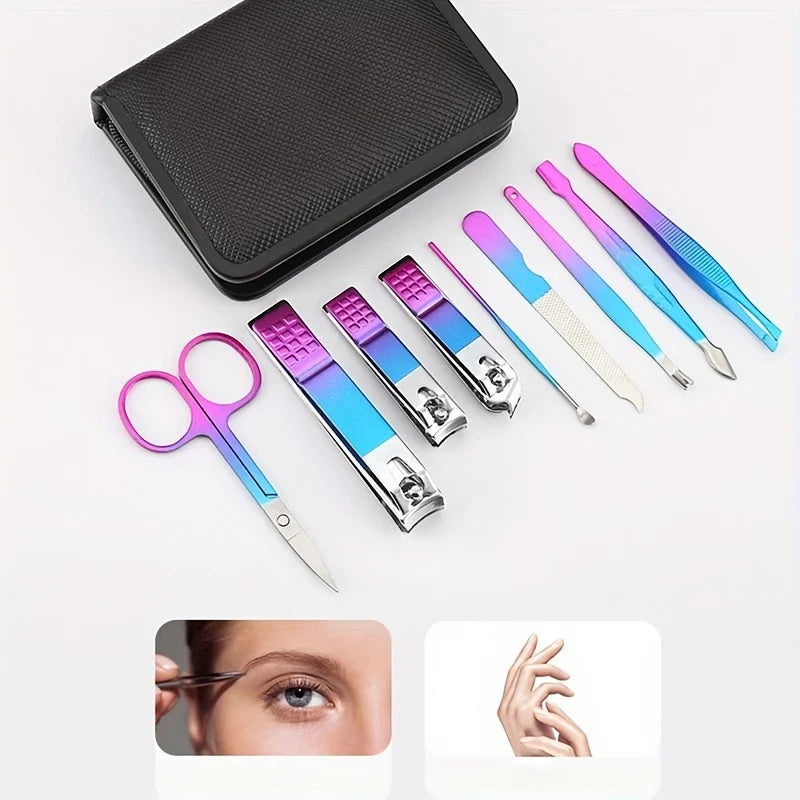 Classic Manicure Set Professional Stainless Steel Pedicure Kit Precision Nail Care with Travel Case with Nail Clipper Scissor