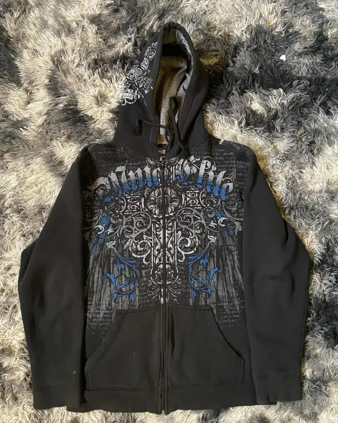 Pure Black Letter Print Hoodie Men Autumn and Winter Long-sleeved Harajuku Style Casual Hip-hop Element Hooded Sweatshirt