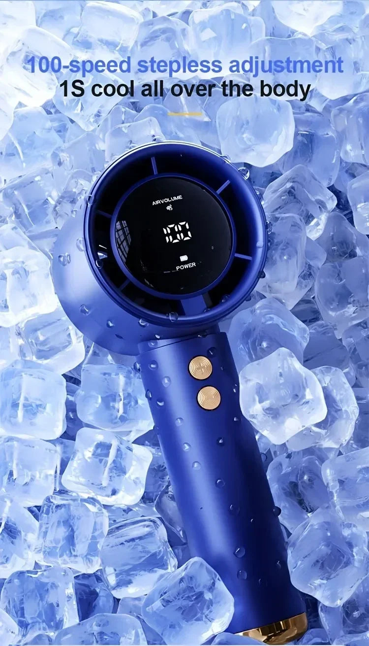 High Speed Portable Turbo Fan Cooler Fan 100-Speed Adjustment High-Speed Fan Handheld Fan Mini Fan 100-Level Adjustment Portable