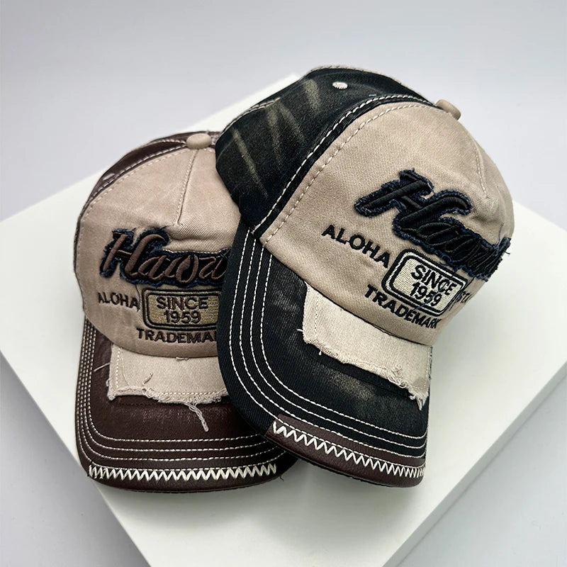 Vintage Washing Men & Women Baseball Hats Cotton Snapback Caps Embroidery New Versatile Fashion Letter Leisure Distress