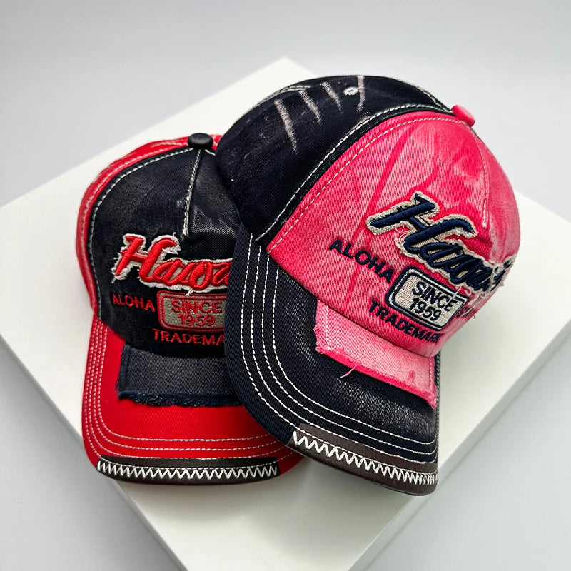 Vintage Washing Men & Women Baseball Hats Cotton Snapback Caps Embroidery New Versatile Fashion Letter Leisure Distress