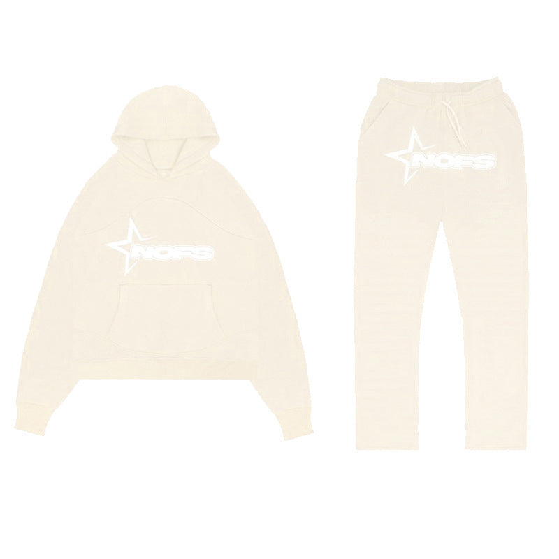 Men's Y2K Tracksuit Set, Hooded Sweatshirt and Pants, Gothic Hip-hop Punk Rock Streetwear.