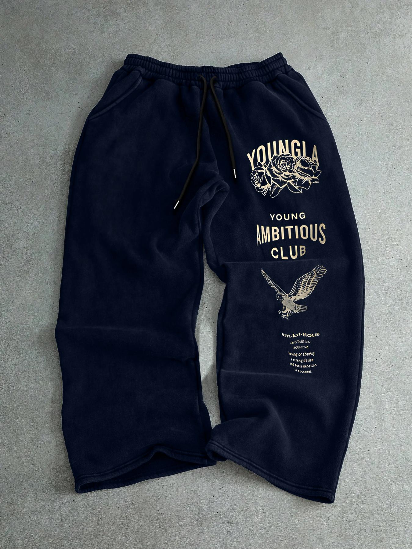 Men's Drawstring Waist Printed Pants