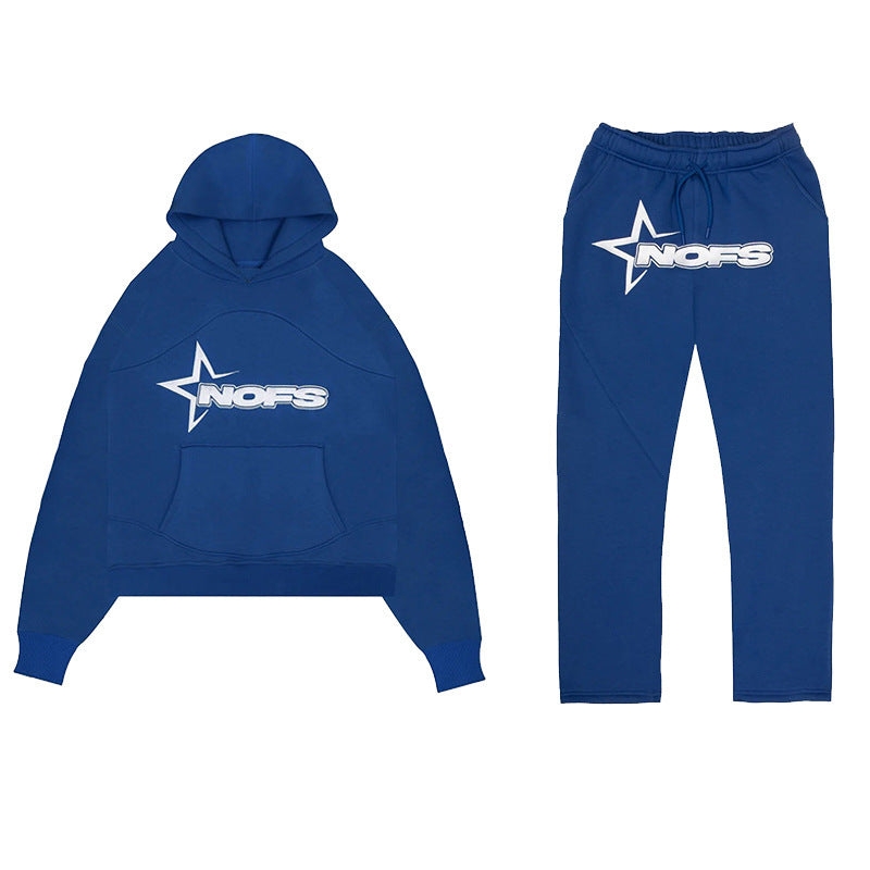 Men's Y2K Tracksuit Set  Hooded Sweatshirt and Pants, Gothic Hip-hop Punk Rock Streetwear.