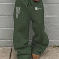 Men's Autumn/Winter Drawstring Loose Sweatpants with Letter Print, Casual Long Pants for Daily Wear, Trendy Graphic Design, Straight-Leg Sweatpants for a Fashionable Look